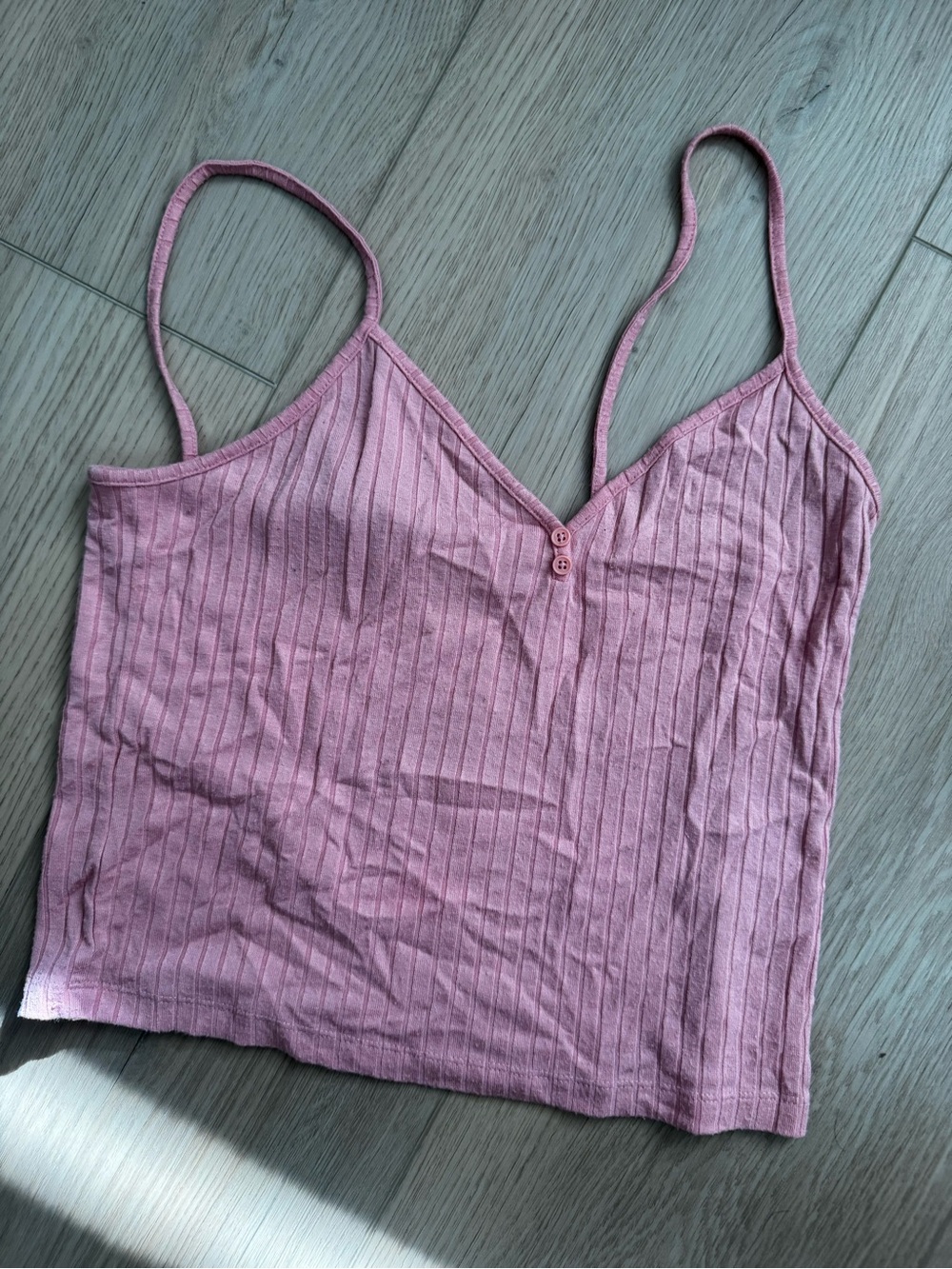 Forever 21 Dusty Rose Ribbed Button-Front Cami
